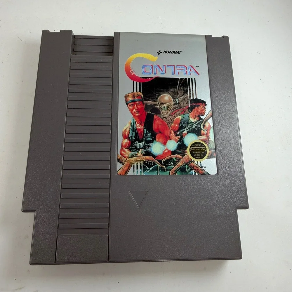 Contra Nintendo NES Konami 1988 Video Game Cartridge NES-CT-USA Authentic